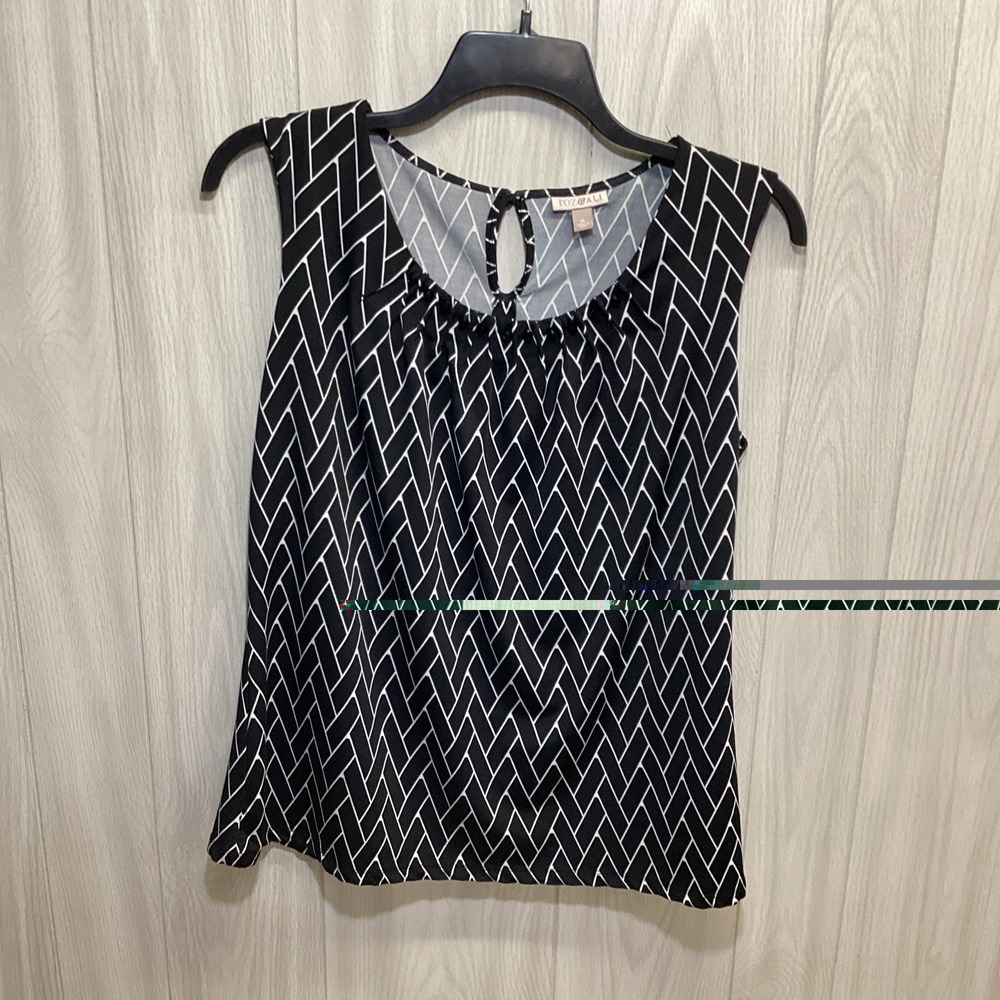 ROZ & ALI Women's (Size XL) Sleeveless Round Neck Shirt Stretch Neck Accent